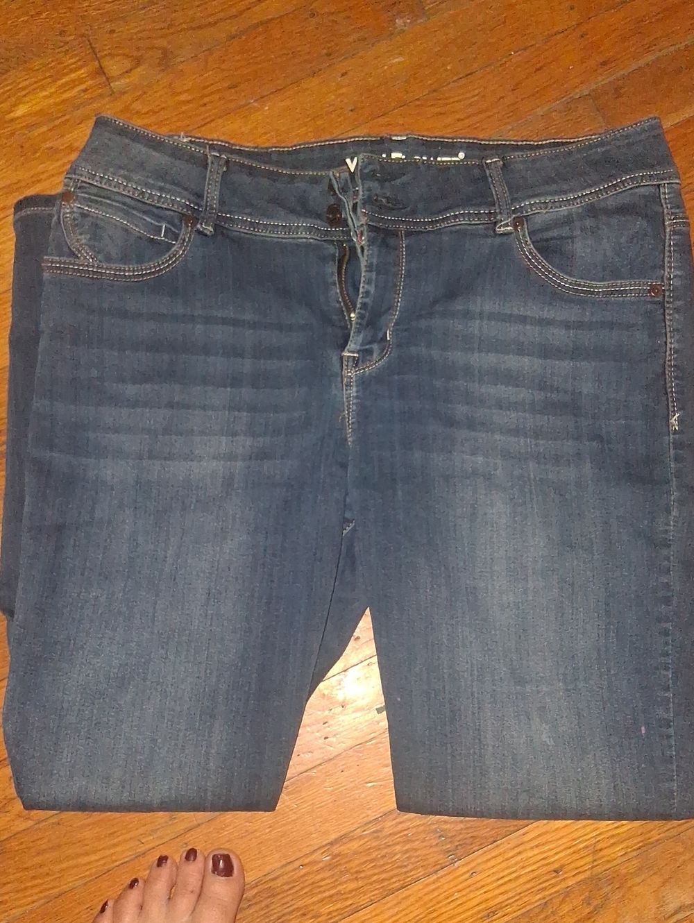 Wallflower Straight Leg Dark Blue Jeans